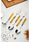 5 Parça Platin Servis Seti & Servis Sunum Seti Amber ( Kepçe / Kevgir / Sıpatula / Çatal / Kaşık )