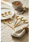 6lı Lüks Gold Paslanmaz Çelik Çay Kaşığı Seti (13 cm)