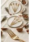 6lı Lüks Gold Paslanmaz Çelik Tatlı Çatalı Seti (16 cm)