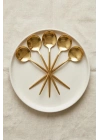 6lı Lüks Gold Paslanmaz Çelik Tatlı Kaşığı Seti (16 cm)