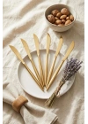 6lı Lüks Gold Paslanmaz Çelik Yemek Bıçağı Seti (21 cm)