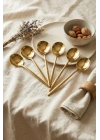 6lı Lüks Gold Paslanmaz Çelik Yemek Kaşığı Seti (21 cm)