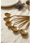 6lı Lüks Gold Paslanmaz Çelik Yemek Kaşığı Seti (21 cm)