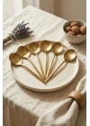6lı Lüks Gold Paslanmaz Çelik Yemek Kaşığı Seti (21 cm)