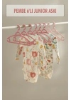 6’lı Bebek Askısı & Bebek Gardırop Askısı Pembe Set