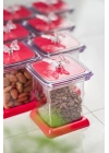 Akrilik Fuşya 12 Li Baharat Kavanozu & Baharatlık & Baharatlık Seti 200 ML ( CAM DEĞİLDİR )