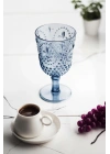 Akrilik Lacivert 6lı Kadeh & Su Meşrubat Kahve Yanı Bardağı 450 ml ( Cam Değildir )