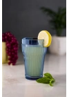 Akrilik Lacivert Tekli Uzun Bardak & Su Meşrubat Bardağı 400 ml ( Cam Değildir )
