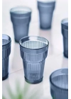 Akrilik Lacivert Tekli Uzun Bardak & Su Meşrubat Bardağı 400 ml ( Cam Değildir )