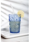 Akrilik Mavi 6lı Kısa Bardak & Su Meşrubat Kahve Yanı Bardağı 400 ml ( Cam Değildir )