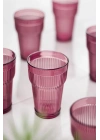 Akrilik Mürdüm Tekli Uzun Bardak & Su Meşrubat Bardağı 400 ml ( Cam Değildir )
