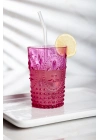 Akrilik Pembe 6lı Kısa Bardak & Su Meşrubat Kahve Yanı Bardağı 400 ml ( Cam Değildir )