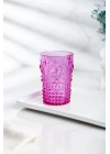 Akrilik Pembe 6lı Kısa Bardak & Su Meşrubat Kahve Yanı Bardağı 400 ml ( Cam Değildir )