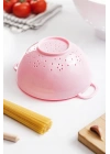 Akrilik Soft Pembe Mini Pirinç Süzgeçi & Bakliyat Süzgeçi (3 SU BARDAĞI ÖLÇÜLÜ)