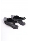 ALLISON Tokalı Ortopedik Rahat Taban Taş Detaylı Kadın Babet Ayakkabı  CST - Siyah