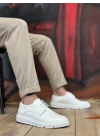 BA0003 Bağcıklı Klasik Beyaz Kalın Taban Casual Erkek Ayakkabı