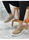 BA0003 Bağcıklı Klasik Spor Keten Hardal Beyaz Taban Casual Erkek Ayakkabı