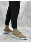 BA0003 Bağcıklı Klasik Spor Keten Hardal Beyaz Taban Casual Erkek Ayakkabı