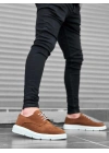 BA0003 Bağcıklı Süet Klasik Taba Beyaz Yüksek Taban Casual Erkek Ayakkabı