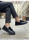 BA0005 Yeni Sezon Kalın Tabanlı Siyah Süet Makosen Ayakkabı
