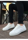 BA0104 Bağcıklı Beyaz Cilt  Spor Klasik Erkek Ayakkabı