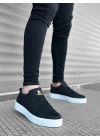 BA0104 Bağcıklı Siyah Cilt  Spor Klasik Erkek Ayakkabı