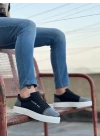 Ba0104 Bağcıklı Siyah Ekose Süet Beyaz Taban Spor Klasik Erkek Ayakkabı Erkek Klasik Ayakkabı