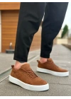 BA0104 Bağcıklı Taba Süet Beyaz Taban Spor Klasik Erkek Ayakkabı
