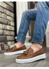 Ba0154 Bağcıksız Yüksek Taban Cilt Taba Püsküllü Erkek Ayakkabı Erkek Günlük Ayakkabı
