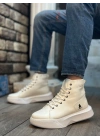 Ba0155 Bağcıklı Erkek Yüksek Taban Beyaz Spor Erkek Bot