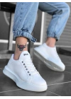 Ba0161 Bağcıklı Erkek Yüksek Taban Beyaz Erkek Spor Ayakkabı