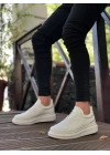 BA0238 BOA Yüksek Taban Beyaz Bağcıklı Erkek Ayakkabı
