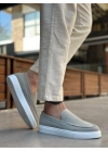 BA0241 Bağcıksız Yüksek Taban Gri Süet Erkek Ayakkabı