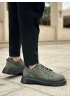 BA0245 Haki Akıllı Lastik Bağcık Yüksek Taban Günlük Erkek Ayakkabı
