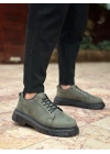 BA0245 Haki Akıllı Lastik Bağcık Yüksek Taban Günlük Erkek Ayakkabı