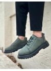 BA0245 Haki Akıllı Lastik Bağcık Yüksek Taban Günlük Erkek Ayakkabı