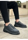 BA0245 Siyah Akıllı Lastik Bağcık Yüksek Siyah Taban Günlük Erkek Ayakkabı