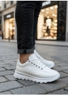 BA0246 Beyaz Bağcıklı Yüksek Taban Günlük Erkek Ayakkabı