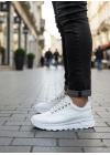 BA0246 Beyaz Bağcıklı Yüksek Taban Günlük Erkek Ayakkabı