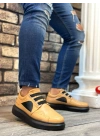 BA0302 Boa Kalın Taban Bağcıksız Tarz Casual Karamel Renk Erkek Ayakkabı