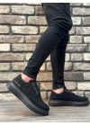 Ba0302 Boa Kalın Taban Bağcıksız Tarz Casual Siyah Siyah Erkek Ayakkabı Erkek Günlük Ayakkabı