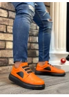 Ba0302 Boa Kalın Taban Bağcıksız Tarz Casual Turuncu Erkek Ayakkabı Erkek Günlük Ayakkabı