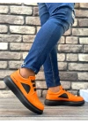 Ba0302 Boa Kalın Taban Bağcıksız Tarz Casual Turuncu Erkek Ayakkabı Erkek Günlük Ayakkabı