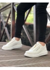 BA0310 BOA Kalın Yüksek Taban Fermuarlı Beyaz Erkek Ayakkabı