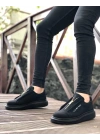 BA0310 BOA Kalın Yüksek Taban Fermuarlı Siyah Siyah Erkek Ayakkabı