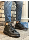 Ba0312 Bağcıklı Yüksek Siyah Taban Erkek Tarz Spor Erkek Bot