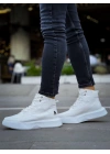 Ba0318 Bağcıklı Erkek Yüksek Taban Beyaz Spor Erkek Bot