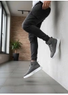 BA0321 Gizli Bağcıklı Erkek Füme Beyaz Taban Spor Bot
