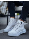 Ba0321 Gizli Bağcıklı Erkek Yüksek Taban Beyaz Spor Erkek Bot