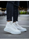 Ba0321 Gizli Bağcıklı Erkek Yüksek Taban Beyaz Spor Erkek Bot